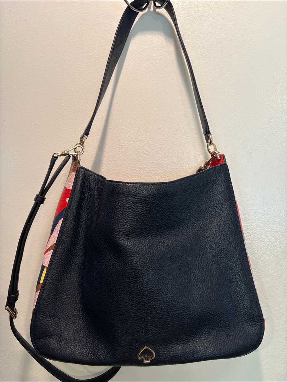 kate spade Navy Shoulder Bag with Red and Pink Side Panels